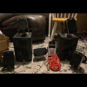 Logitech THX surround sound system with 2 JBL speakers